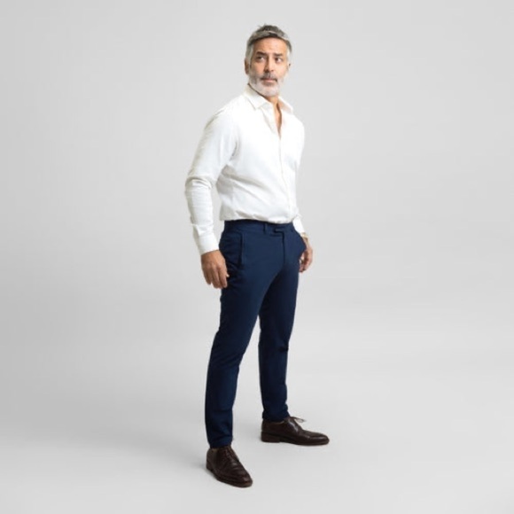 Sene Soho FlexTech 39x28 Blue Tailored Dress Pant - Picture 3 of 13